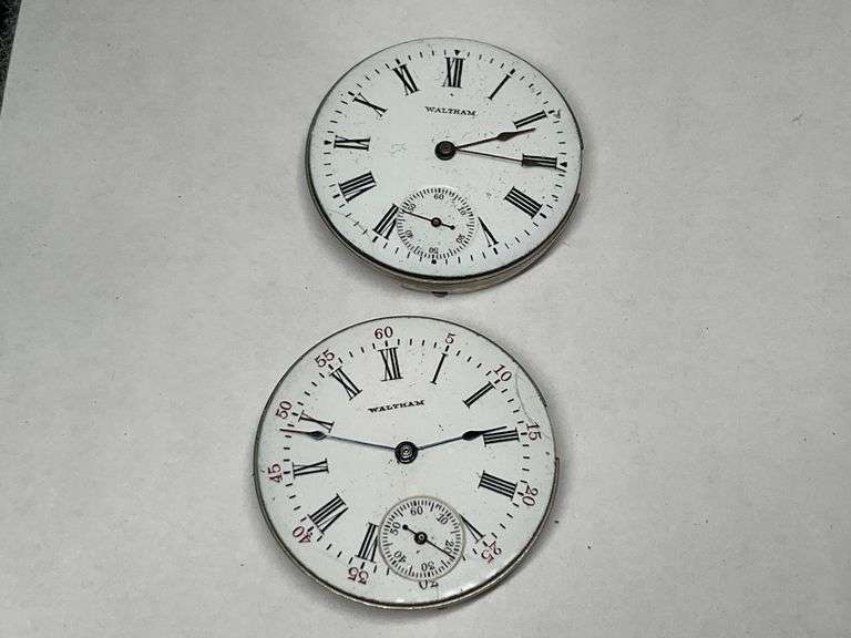 (2) American Waltham Watch Co. Pocket Watch Movements...Both Run if Wound image