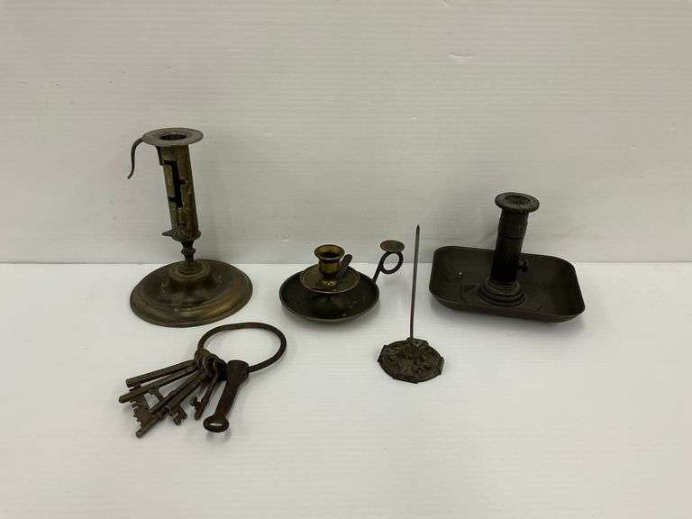 Vintage Candle Holders, Receipt Spike, and Keys image
