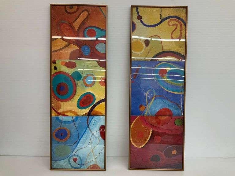 Pair of Framed Abstract Art Prints image