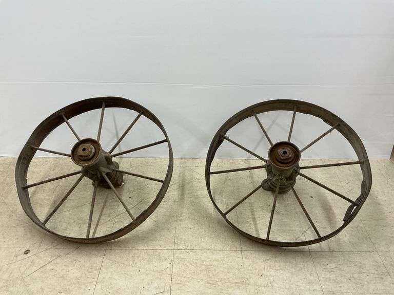 Pair of Metal Implement Wheels image