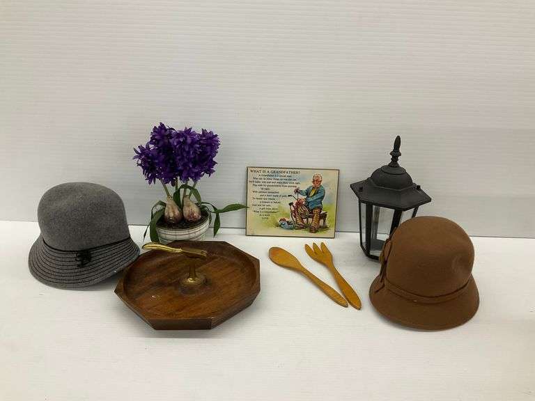 Wool Hats, Wooden Bowl, and Other Items image