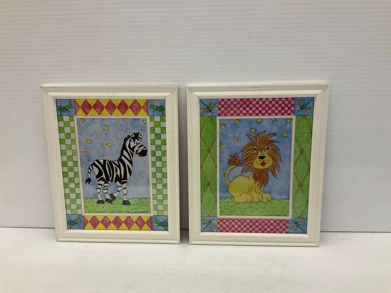 Zoo Safari Framed Prints by Tania Schuppert - Lion & Zebra image