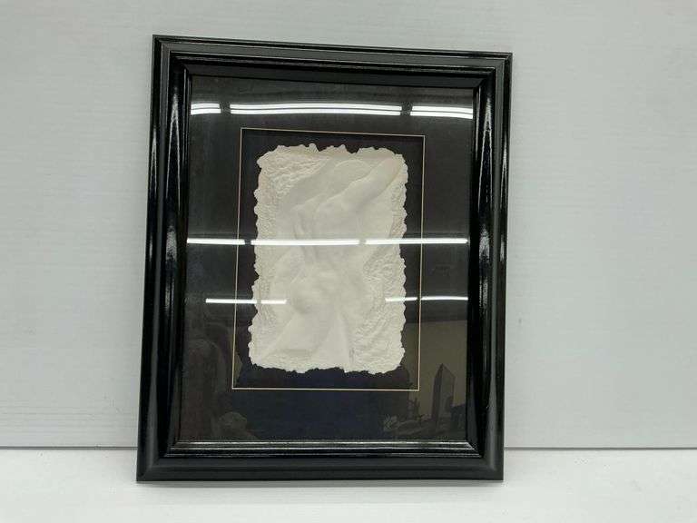 Framed Bas-Relief Sculpture Signed by Artist image