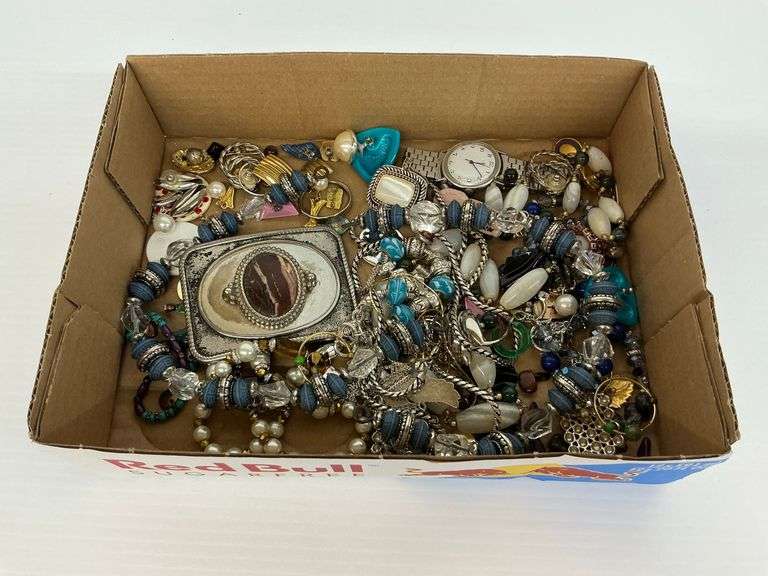 Box of Costume Jewelry and Accessories image
