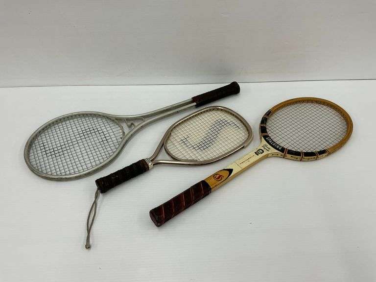 Three Spalding Tennis Racquets image