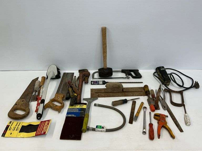Assorted Hand Tools and Plumbing Supplies image