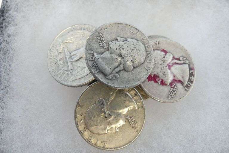 Mixed Lot of 10 Silver Washington Quarters -pre-1965 image