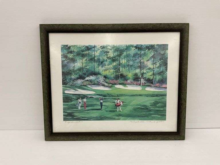 Ralph Furmanski Signed Framed Print - The Azalea Hole, 13th, Augusta image