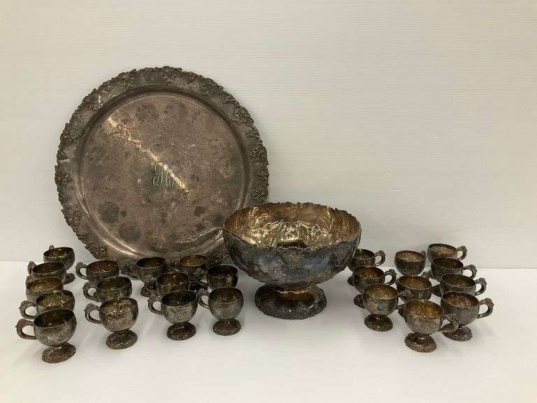 Webster Wilcox International Silver Co. Punch Bowl Set with Tray image