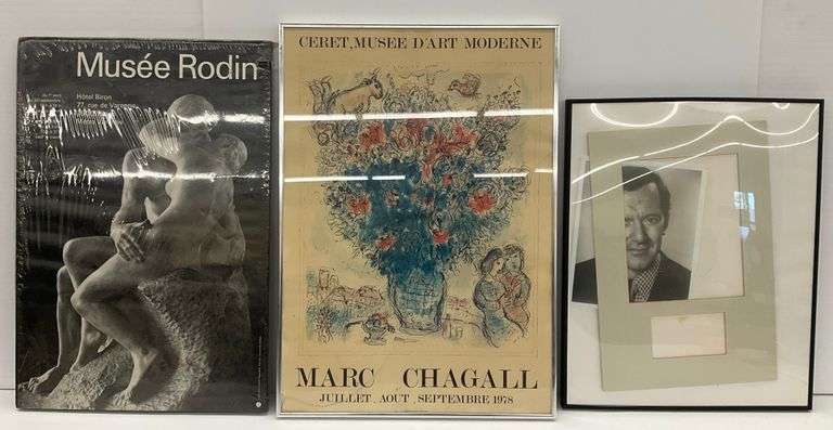 Rodin Museum Poster, Marc Chagall Print, and Black and White Portrait image