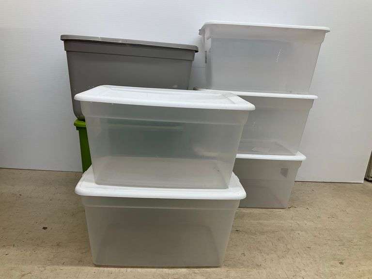 Several Sterilite and HDX Storage Totes - 58 Qt and 20 Gal image