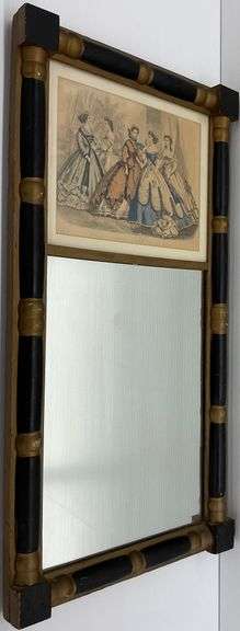 Framed Mirror with Godey's Fashions for February 1865 Print image