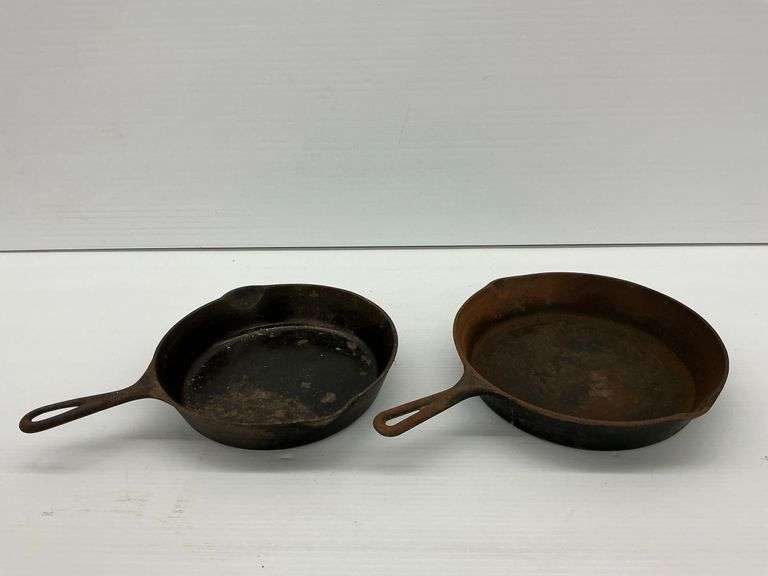 Two Cast Iron Skillets Including Griswold Erie image