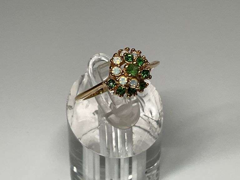 18K Gold Filled Ring with Cluster of Stones image