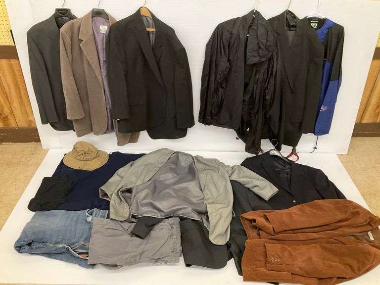 Assorted Men's Clothing Lot: Jackets, Blazers, Pants, Shirts image