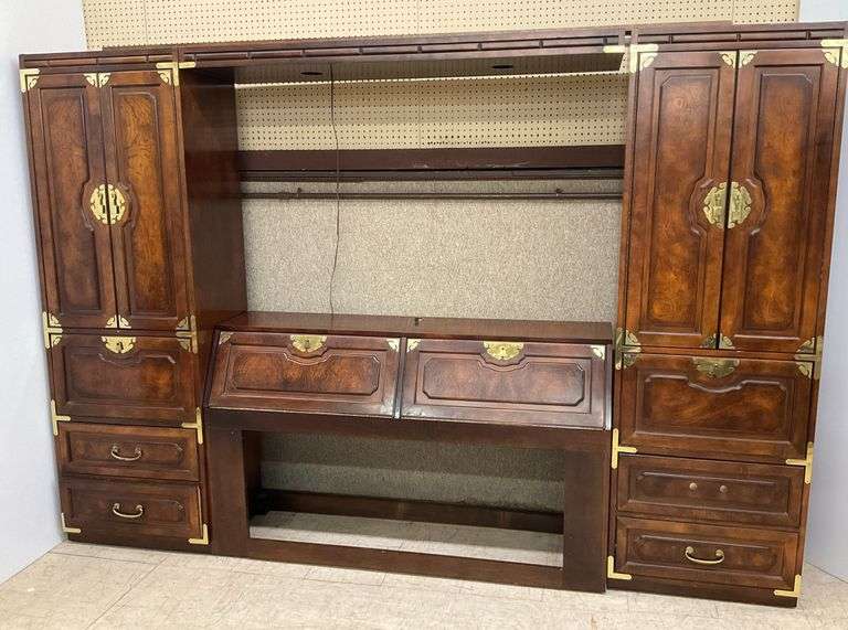 MCM Bernhardt Chin Hua Bedroom Wall Unit Bookcase and Desk...see description and photos image