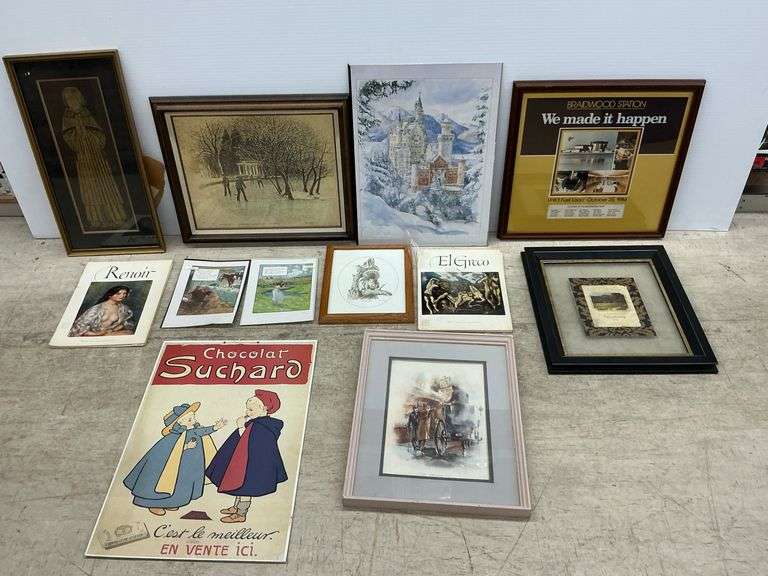 Framed Artwork, Wine Label Art, Renoir Book, Chocolat Suchard Advertising Poster image