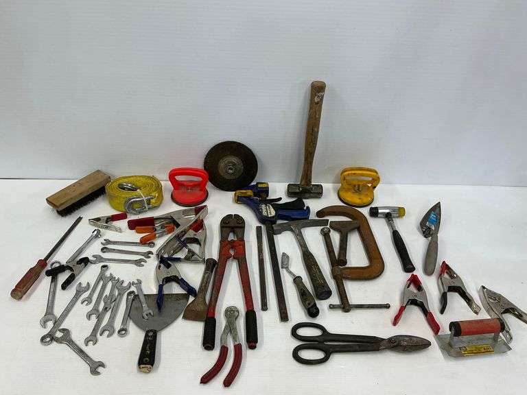 Assorted Hand Tools Collection - Wrenches, Clamps, Hammers, and More image