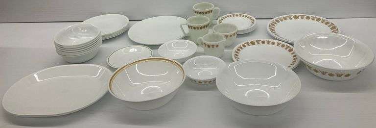 Corelle and Pyrex Glass Dinnerware Group - Assorted Pieces image