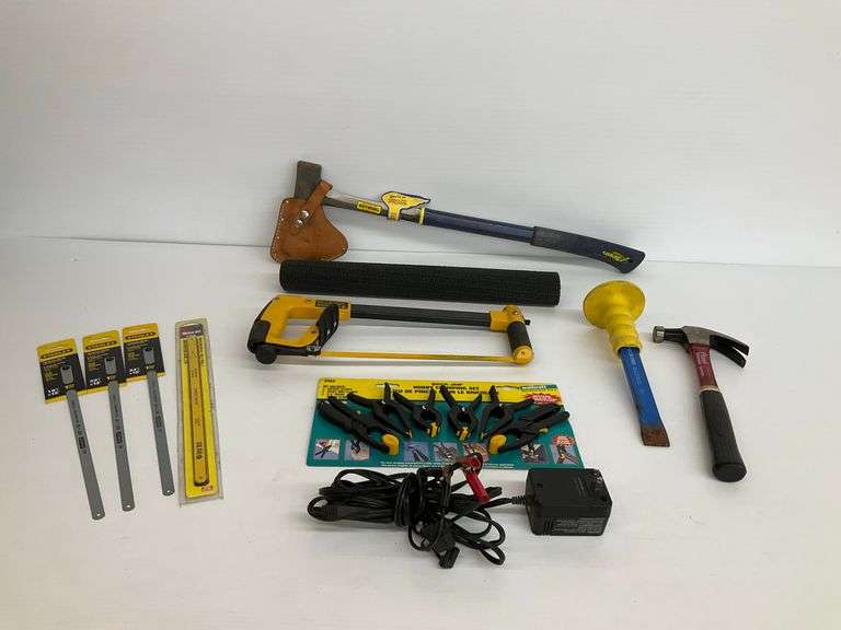 Estwing Axe, Plumb Hammer, Hacksaw, Clamps, and Other Tools image