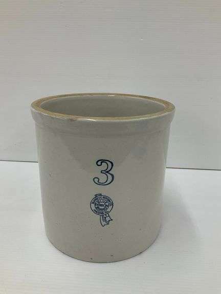 Vintage 3-Gallon Stoneware Crock - Buckeye Pottery Blue Ribbon image