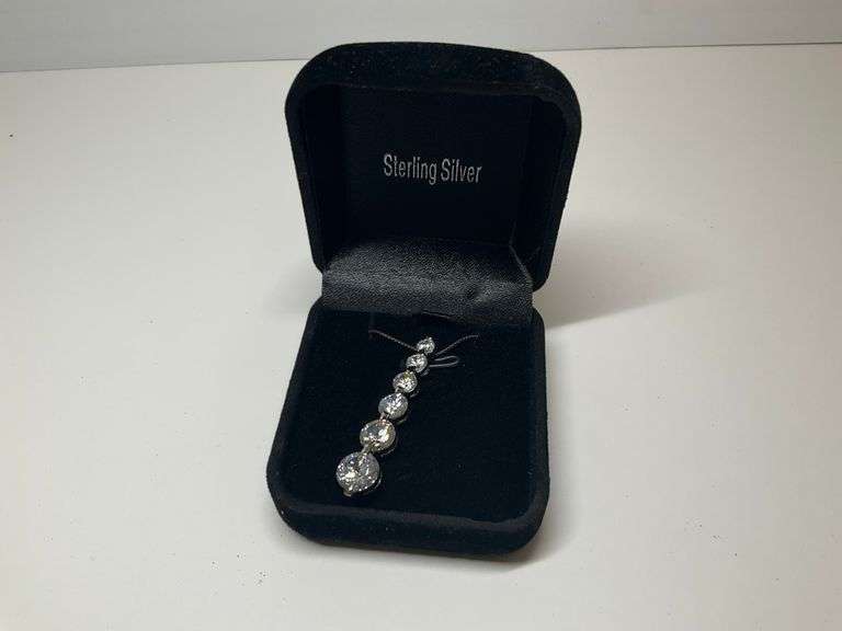 Sterling Silver Cascade Gemstone Necklace in Presentation Box image