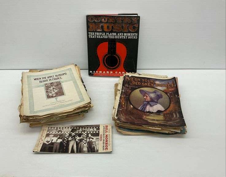 Vintage Sheet Music and "Country Music" Hardcover Book image