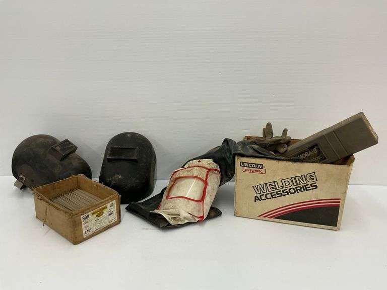 Welding Equipment & Accessories Lot - Helmets, Gloves, Electrodes image