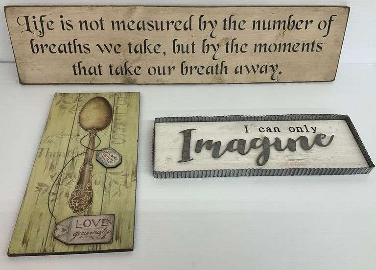 Three Wall Signs - Inspirational Quotes and Spoon Design image