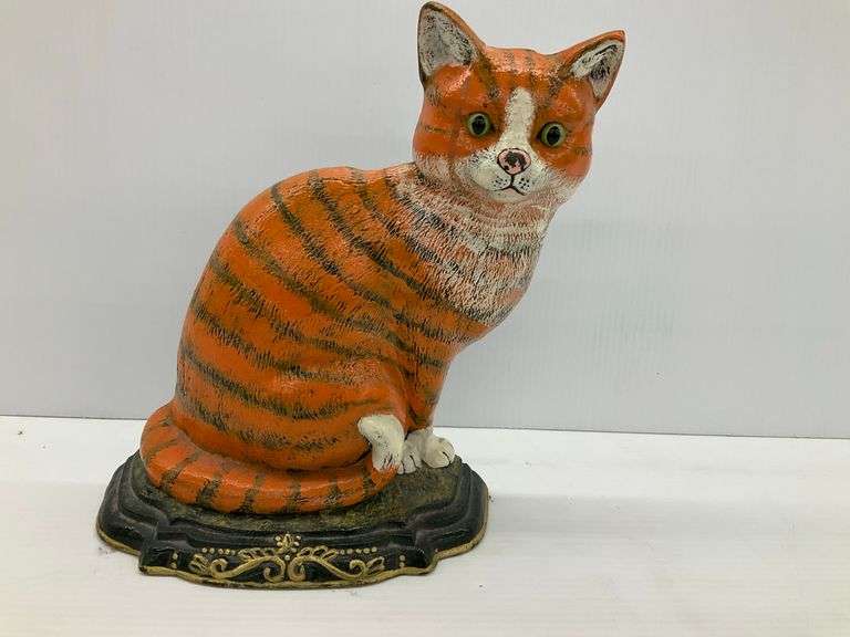 Cast Iron Orange Tabby Cat Figurine image