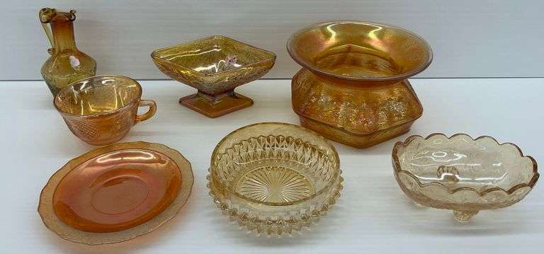 Seven Piece Carnival Glass Group image