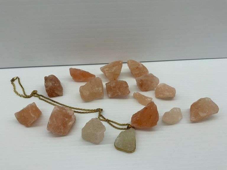 Pink Himalayan Salt Chunks and Necklace image