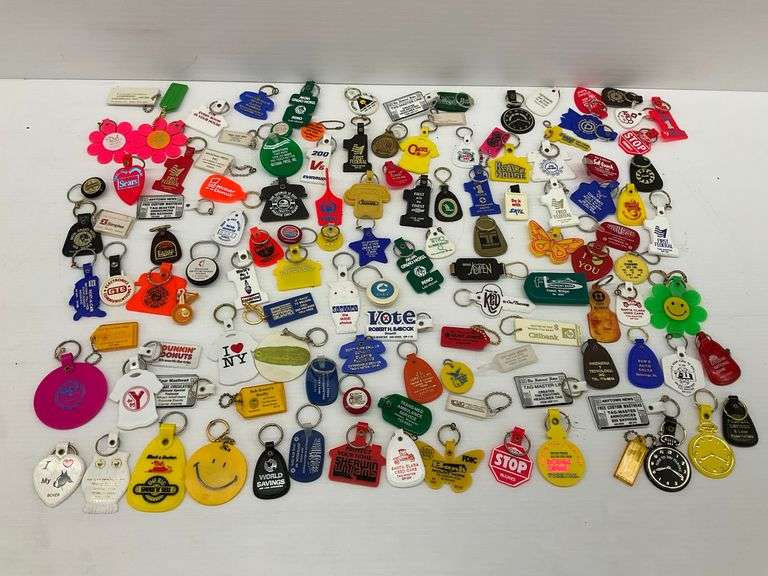 Collection of Vintage Plastic Advertising Keychains image