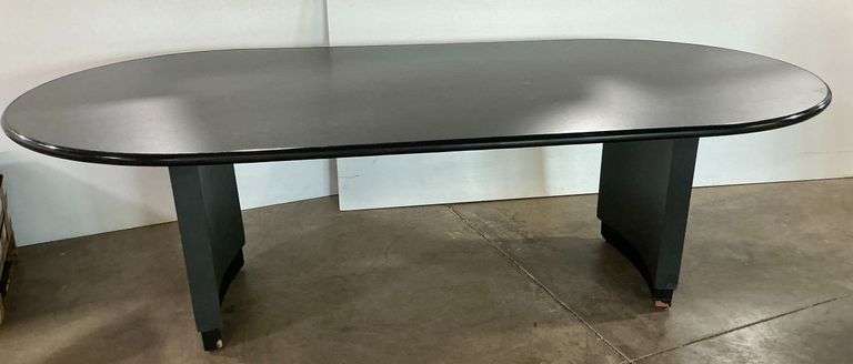 Large Oval Conference Table with Black Finish image