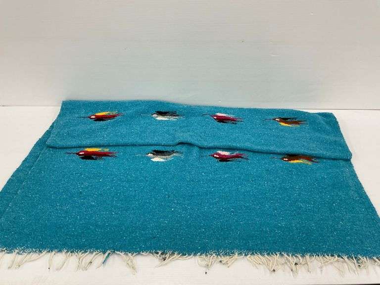 Woven Throw Blanket with Bird Designs image