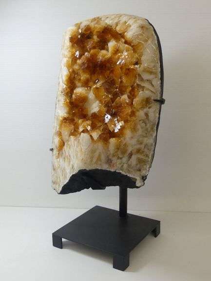 Large Citrine Geode Cluster on Display Stand image