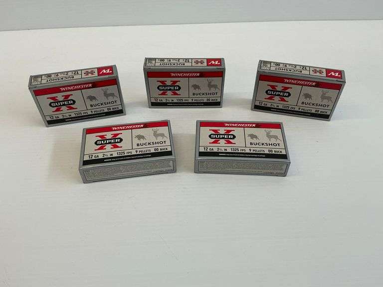 New - Winchester Super X Buckshot 12 GA Shotshells - Lot of 5 Boxes image