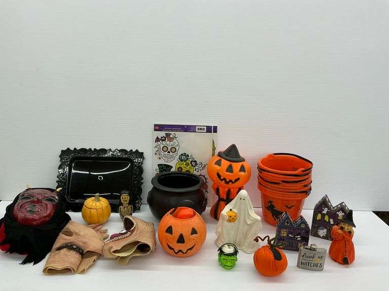 Halloween Decorations and Masks Lot image