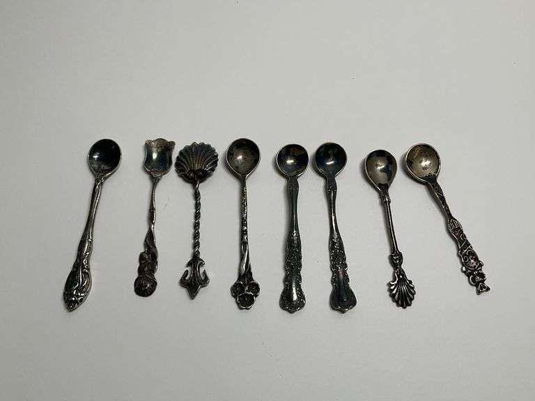 Collection of Eight Mini Sterling Silver Spoons image