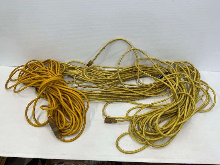 Lot of Three Yellow Extension Cords image