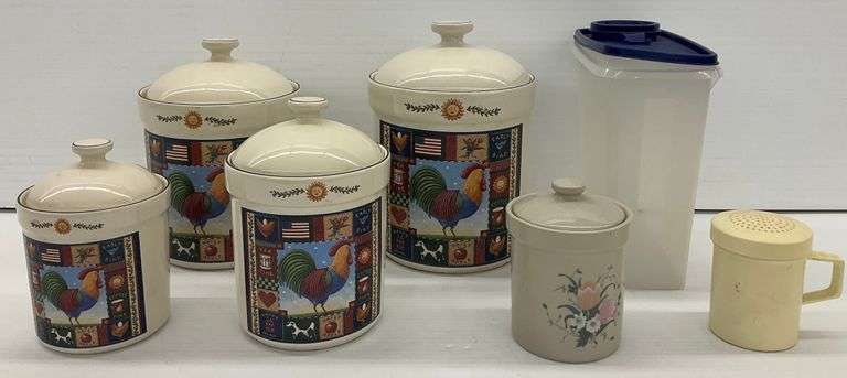 Coco Dowley Rooster Canisters and Kitchenware image