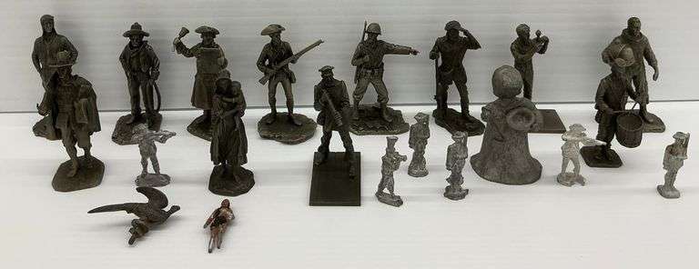 Collection of 21 Hudson & Other Fine Pewter Figurines image