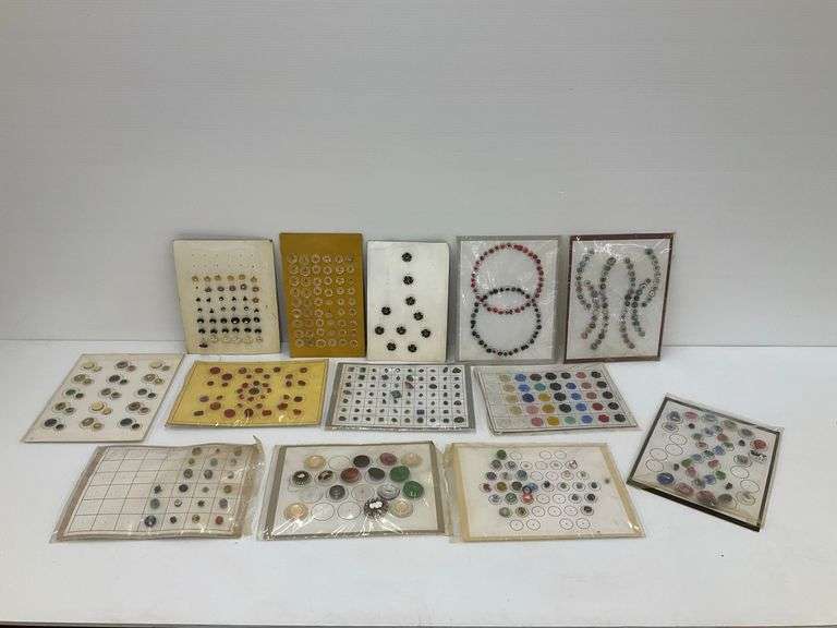 Collection of Assorted Vintage Buttons on Display Cards image