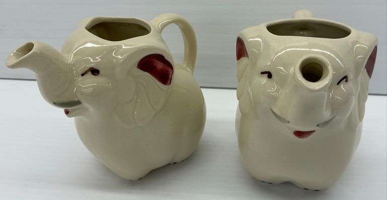 Pair of Shawnee Elephant Pitchers image