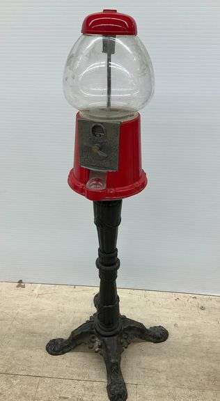 Carousel 1985 Red Gumball Machine on Stand image