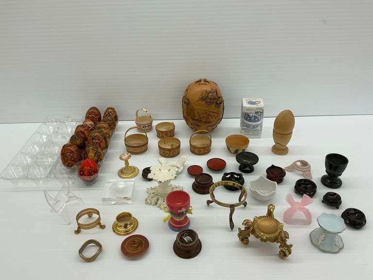 Wooden Egg Display Stands & Decorative Eggs image