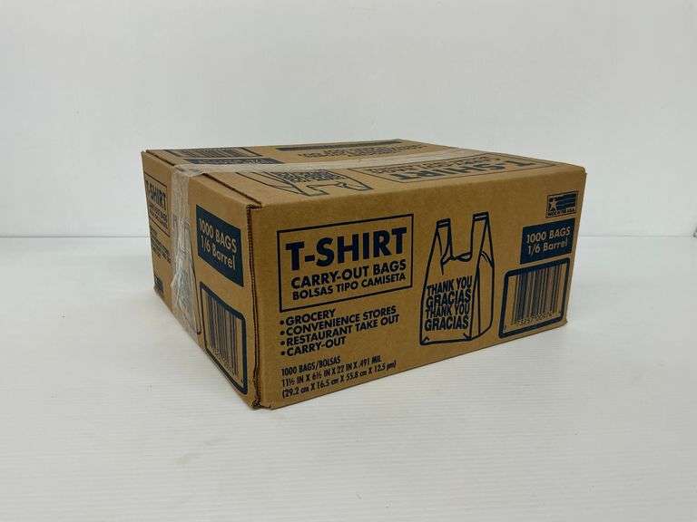 1000 Count Case of T-Shirt Shaped Carry-Out Bags image