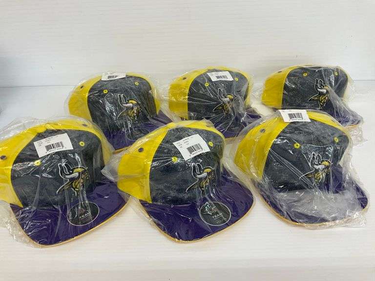 Six New Minnesota Vikings Youth Size Team Headwear Hats image