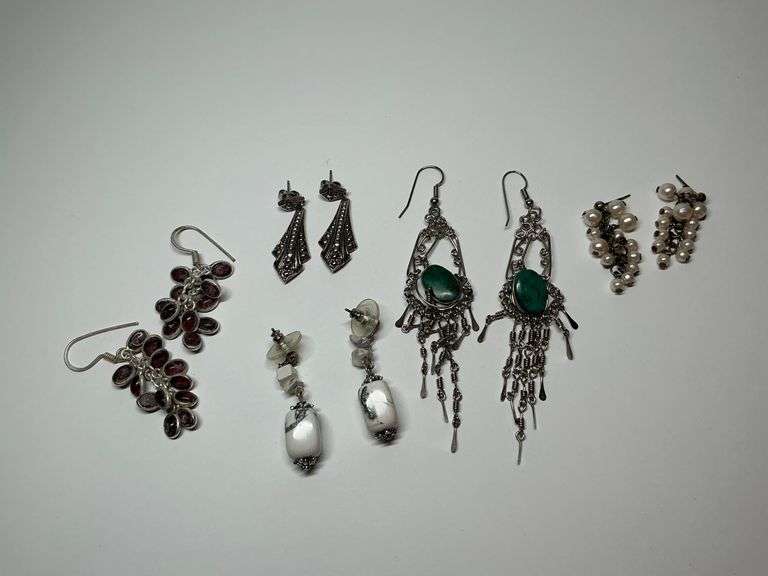Various Earrings - Stone, Pearl, and Metal Designs image
