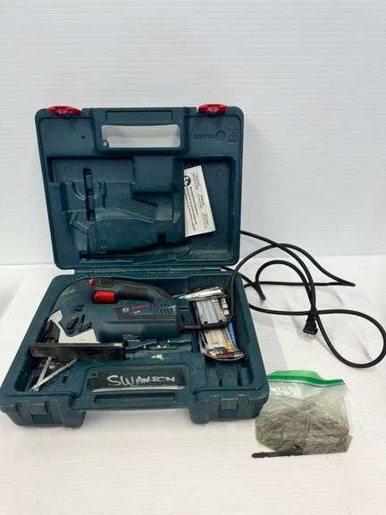 Bosch JS365 Jigsaw in Case with Extra Blades, works image